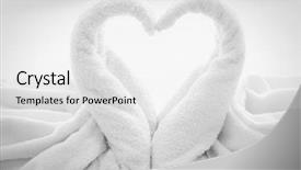  Presentation with towel for uk market - Slides enhanced with two towel swans on white background and a  colored foreground