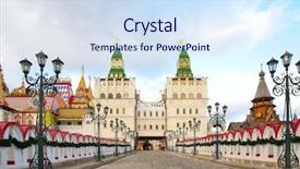  Presentation with lanterns - Colorful slide set enhanced with two towers to them bridge road with lanterns in izmajlovo backdrop and a sky blue colored foreground