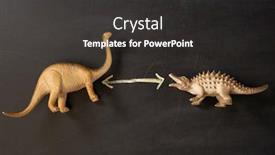  Presentation with infection control - Beautiful PPT layouts featuring two-toy-dinosaurs-on-chalkboard backdrop and a dark gray colored foreground