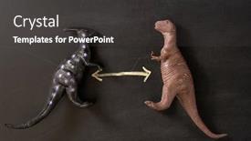  Presentation with slow down - Slide deck with two-toy-dinosaurs-on-chalkboard background and a dark gray colored foreground