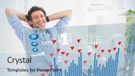  Presentation with patients - PPT theme having two transfused patients lying on a medical bed against casual businessman using computer in office background and a light blue colored foreground