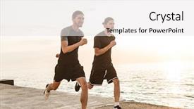  Presentation with exercises - Beautiful slide deck featuring two twin brothers doing exercises backdrop and a white colored foreground
