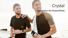  Presentation with exercises - Cool new theme with two twin brothers doing exercises backdrop and a white colored foreground