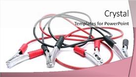  Presentation with cables - Cool new slides with two twisted jumper cables shot backdrop and a white colored foreground