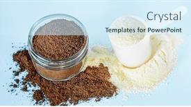  Presentation with collagen - Theme consisting of two-types-of-collagen-powder background and a sky blue colored foreground