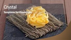  Presentation with old types - PPT layouts enhanced with close up dried squid - two types of pasta background and a gray colored foreground