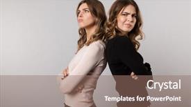  Presentation with octagon two mma fighters standing - Slides featuring duet - image of two unhappy girls background and a coral colored foreground