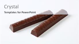  Presentation with white chocolate - Amazing slides having two-unwrapped-chocolate-sticks backdrop and a cool aqua colored foreground