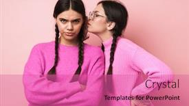  Presentation with upset - Amazing slides having two-upset-cute-teenage-girls backdrop and a coral colored foreground