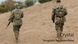  Presentation with an empty two way - Audience pleasing presentation design consisting of two us marines on patrol backdrop and a coral colored foreground