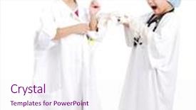  Presentation with children - Theme consisting of two very cute children in white hospital clothes background and a sky blue colored foreground
