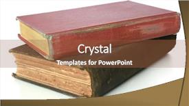  Presentation with tan book stack stacks of books - PPT layouts consisting of two vintage books stacked together background and a tawny brown colored foreground