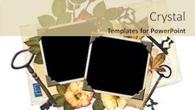  Presentation with vintage rose old paper - Amazing presentation theme having two-vintage-photo-retro-keys backdrop and a lemonade colored foreground