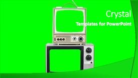 Presentation with green screen - Presentation design consisting of two-vintage-televisions-isolated background and a shamrock green colored foreground