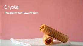  Presentation with wafer - Slide set enhanced with two-wafer-rolls-cookies background and a coral colored foreground