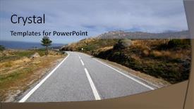  Presentation with country - Slides enhanced with two way street - country road background and a light blue colored foreground