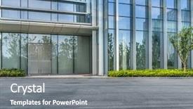  Presentation with asphalt road - Slides having two way street - empty asphalt road by modern background and a gray colored foreground