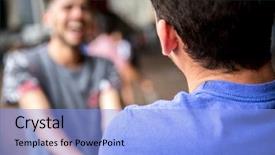  Presentation with gay - Audience pleasing slide deck consisting of two way street - follow me shot backdrop and a light blue colored foreground