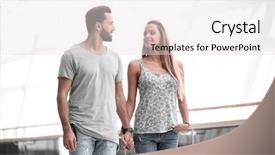  Presentation with walking together - Theme featuring two way street - modern loving couple walking together background and a  colored foreground