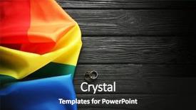  Presentation with gay rainbow flag - Beautiful PPT layouts featuring free civilization - two wedding rings and rainbow backdrop and a dark gray colored foreground