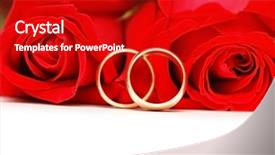 Presentation with wedding roses - Cool new theme with two wedding rings and red backdrop and a crimson colored foreground