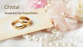  Presentation with wedding invitation - Audience pleasing presentation theme consisting of two wedding rings and wedding backdrop and a lemonade colored foreground