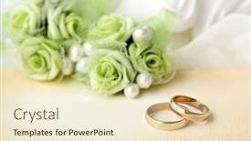  Presentation with wedding invitation - PPT theme featuring two-wedding-rings-and-wedding background and a lemonade colored foreground
