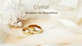  Presentation with invitation - PPT layouts with two-wedding-rings-and-wedding background and a sky blue colored foreground