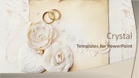  Presentation with wedding invitation - PPT layouts consisting of two-wedding-rings-and-wedding background and a lemonade colored foreground