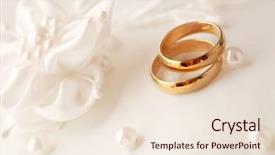  Presentation with wedding rings - Beautiful slide deck featuring two wedding rings and wedding backdrop and a lemonade colored foreground