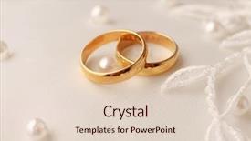  Presentation with wedding rings - PPT theme consisting of two wedding rings and wedding background and a lemonade colored foreground