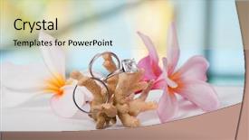  Presentation with wedding rings - Amazing PPT theme having two wedding rings on coral backdrop and a lemonade colored foreground