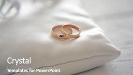  Presentation with flower wedding - Cool new PPT layouts with two wedding rings with white backdrop and a gray colored foreground
