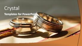  Presentation with wedding rings - Presentation theme featuring two wedding rings background and a gray colored foreground