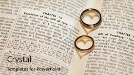  Presentation with christian wedding - Presentation enhanced with two wedding rings background and a soft green colored foreground