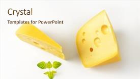  Presentation with wedges - Amazing slides having two wedges of fresh cheese backdrop and a cream colored foreground
