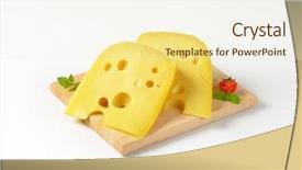  Presentation with wedges - Slide deck with two wedges of fresh cheese background and a cream colored foreground
