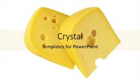  Presentation with white cheese - Theme with two wedges of swiss cheese background and a yellow colored foreground