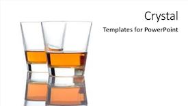  Presentation with whiskey - PPT theme enhanced with two whiskey glasses against white background and a white colored foreground