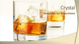  Presentation with glass of whiskey ice - Colorful slide deck enhanced with two whiskey glasses isolated backdrop and a cream colored foreground