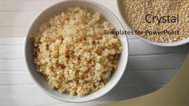  Presentation with quinoa - Cool new PPT theme with two white bowls with sprout backdrop and a coral colored foreground