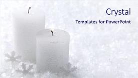  Presentation with white candles - Amazing slide deck having two white candles on white backdrop and a sky blue colored foreground