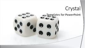  Presentation with roll - Cool new presentation theme with two white dices rendered backdrop and a white colored foreground