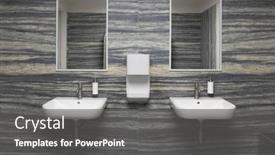  Presentation with public - Presentation theme consisting of two-white-sinks background and a  colored foreground