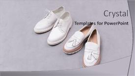  Presentation with sneakers - Beautiful presentation featuring two-white-stylish-white-sneakers backdrop and a light gray colored foreground