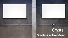  Presentation with whiteboard - Slides having blank frames - two whiteboard on a concrete background and a gray colored foreground