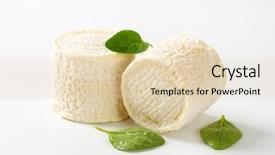  Presentation with oregano - Slide set enhanced with two whole goat cheese decorated background and a lemonade colored foreground