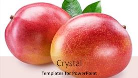  Presentation with fruits mango - PPT theme with two-whole-mango-fruits background and a red colored foreground