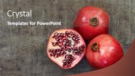  Presentation with pomegranate - Audience pleasing slides consisting of two whole pomegranate punica granatum backdrop and a gray colored foreground