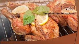  Presentation with broiler - PPT theme enhanced with two whole roasted chickens background and a  colored foreground